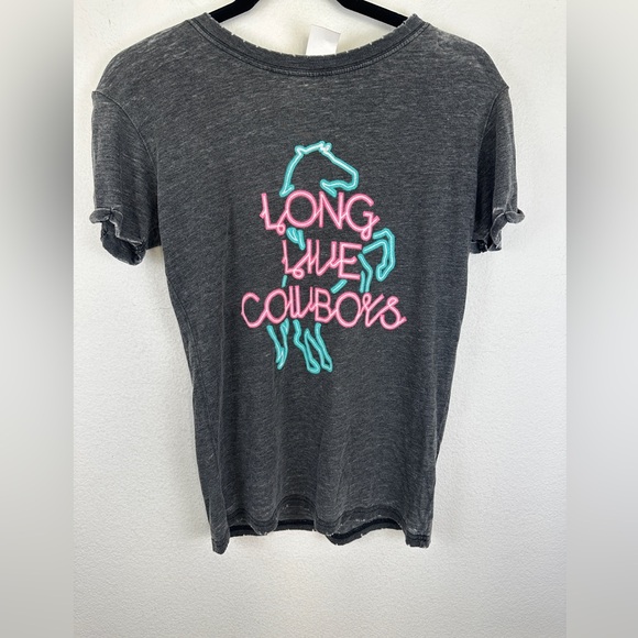 Refined Canvas Long Live Cowboys Grey Wash T-shirt Women’s Small Tee NWT Top - Picture 2 of 10